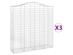 Gabion Basket, Gabion Baskets Vidaxl Prateado Ferro (200 X 50 X 200/220 Cm)