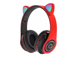 Fones De Ouvido Infantis, Bluetooth 5.0, Microfone Inteligente Com Cancelamento De Ruído, Vermelho