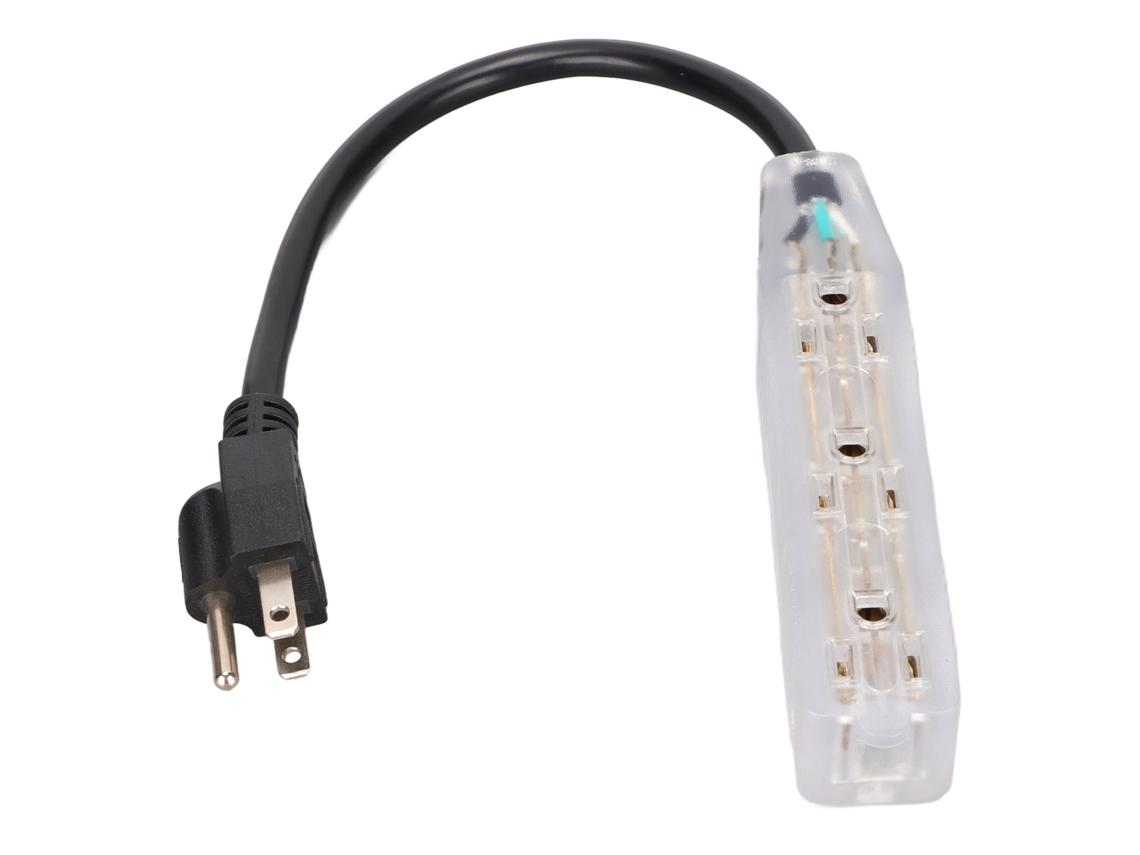 Cabo de Extensão para Uso Pesado EOOCOO (conector Macho Nema 5 15p para Tomada de Extensão de Energia com 3 Conectores Fêmeas Nema 5 15r)