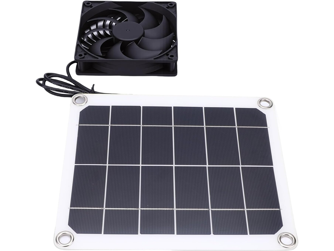Ventilador Movido A Energia Solar, Painel De 7w, Aba De Extração De 8 Polegadas E '