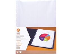 M By Staples Bolsa Perfurada ARC Caderno Inteligente, A4, Polipropileno, 11 Orifícios, Transparente, Pack 25 Unidades