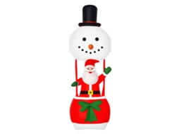 Papai Noel Inflável Em Balão De Ar Quente, Decoração Natalina Externa Com Luzes De Led - Multicolorido