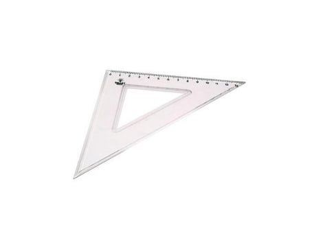 Esquadro Plástico Cristal Smart Office 45º - 14cm - 1un