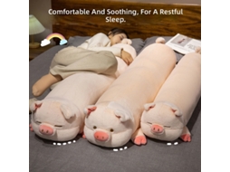 Brinquedo de Pelúcia Porco Longo Deitado Imitação de Coelho Almofada de Abraço para Cama Presente para Meninas Modelo Olhos Redondos CHABERLU