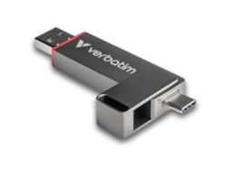 Clé Usb Verbatim Dual Quickstick 256go Usb A/c 3.2 Cinza