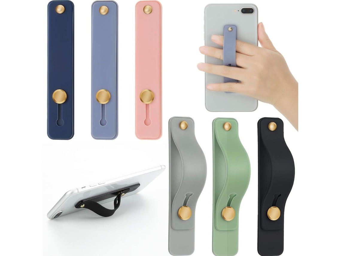 Suporte Removível Para Celular Com Apoio, Elástico Para Celular, Cores Suaves.