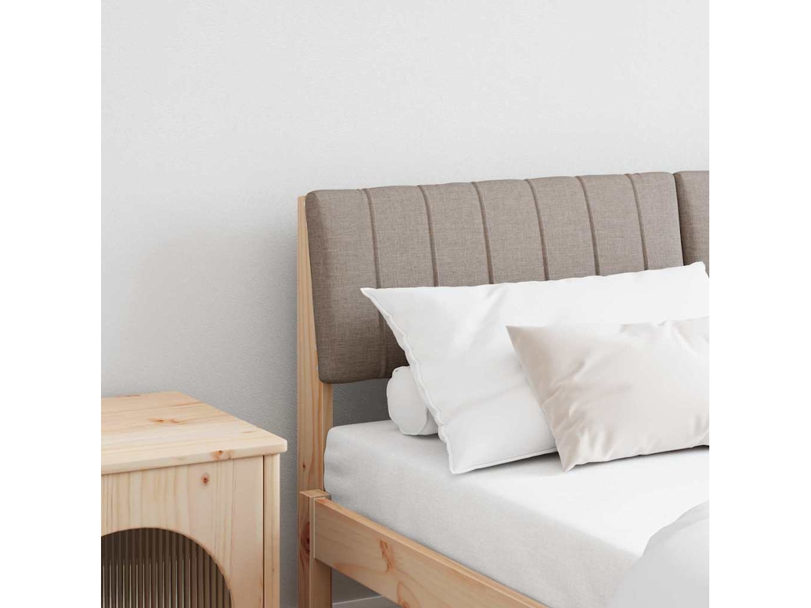 Vidaxl Cabeceira Estofada Cinzento-acastanhado 140 Cm