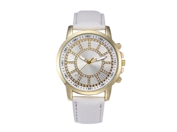 Reloj De Pulsera Unisex De Cuarzo Con Strass Moda Simple (blanco)