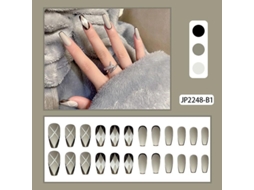 Dedos de Unha Falsa Artesanato Diy Con Diamantes Preto e Branco para Manicura Ballet