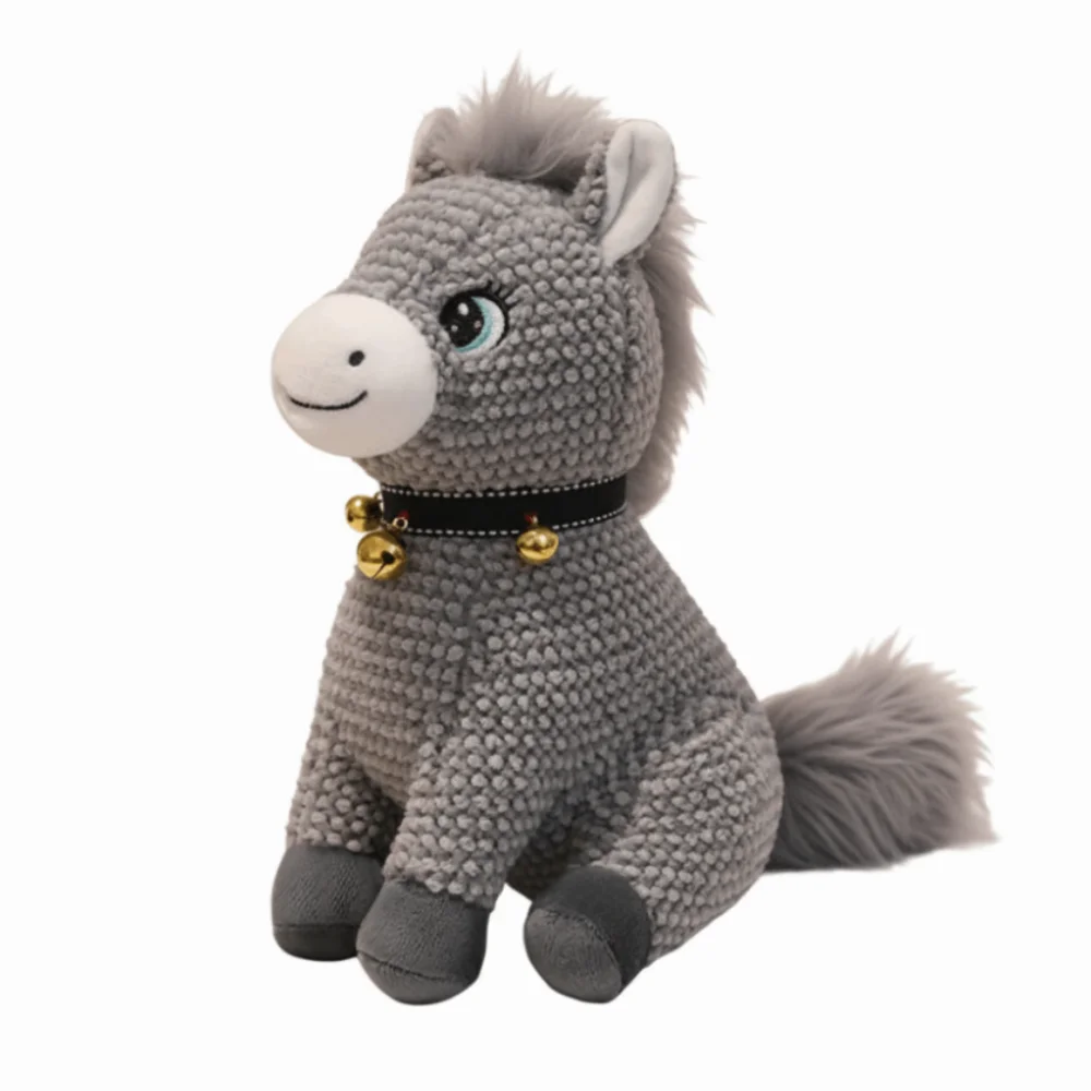 Estatueta de Cavalo do Zodíaco Makawaii, Fofa e Criativa MDUG (cinza, 30cm)