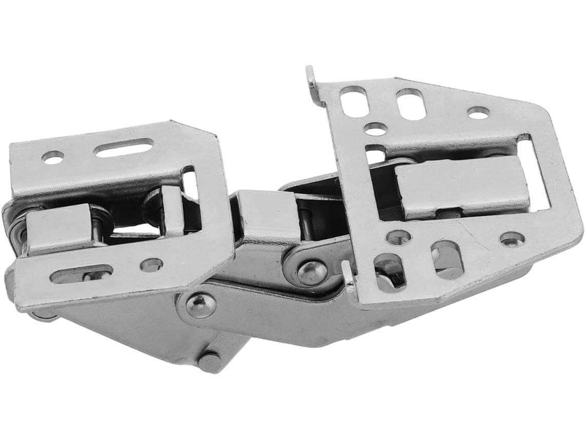 Dobradiça Para Porta De Armário Rv, Aço Reforçado, Prata, Furo Redondo