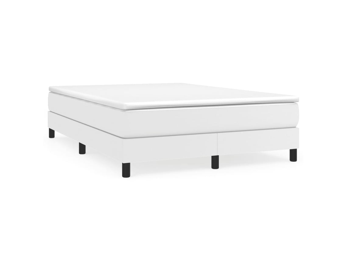Estrutura de cama VIDAXL Branco Couro Artificial (140 x 200 cm)