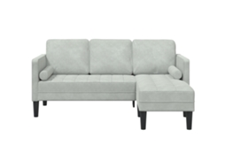 Conjunto 1 Conjunto De Sofás Vidaxl Cinzento-claro Veludo (173 X 131 X 67 Cm)