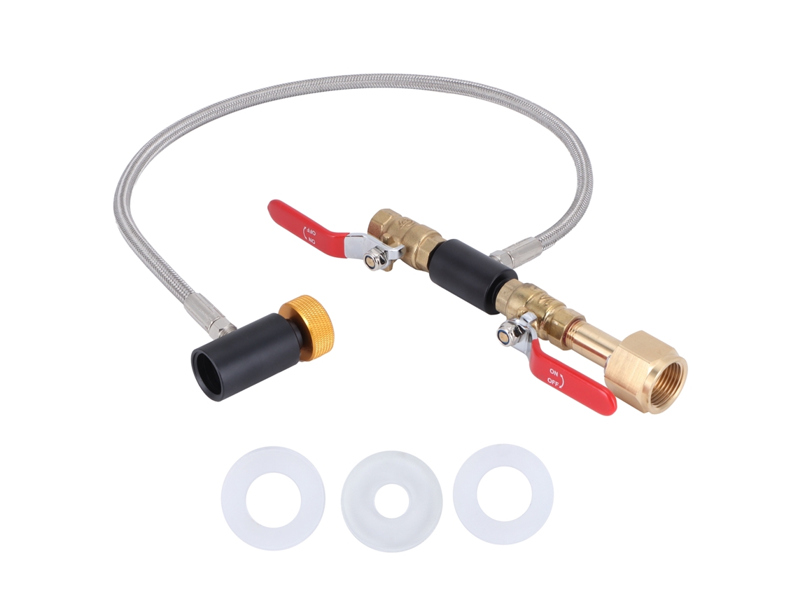 Mangueira De Co2 Laxiscreed G5/8-14 De 24" Compatível Com Sodastream, Em Ptfe De Dupla Válvula