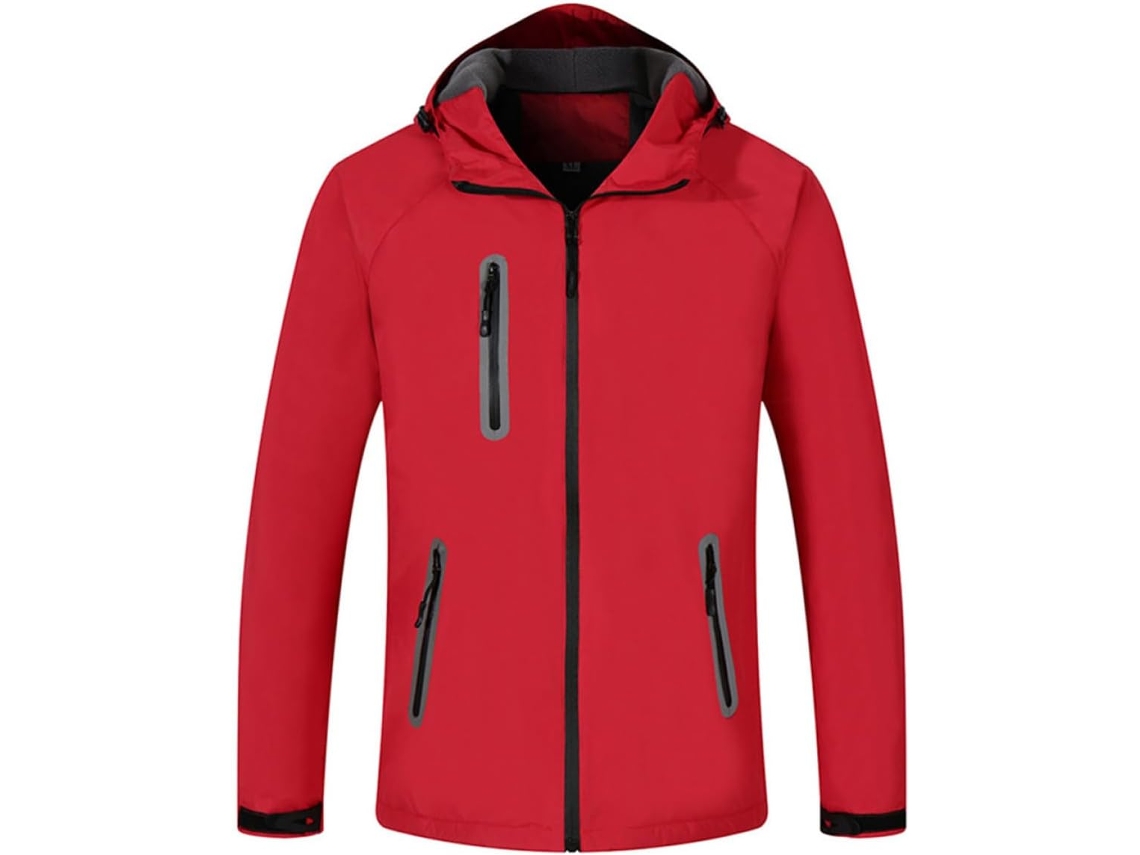 Jaqueta De Esqui Masculina Grossa Para Inverno Com Capuz, Impermeável E À Prova De Vento, Vermelha, Tamanho Xxl.
