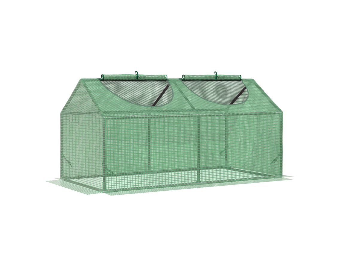Estufa de Jardim OUTSUNNY Aço e PE (Verde 119x60x60cm)