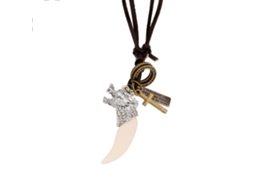 Colar De Pingente Wolf Tooth Ajustável Moderno Masculino Liga