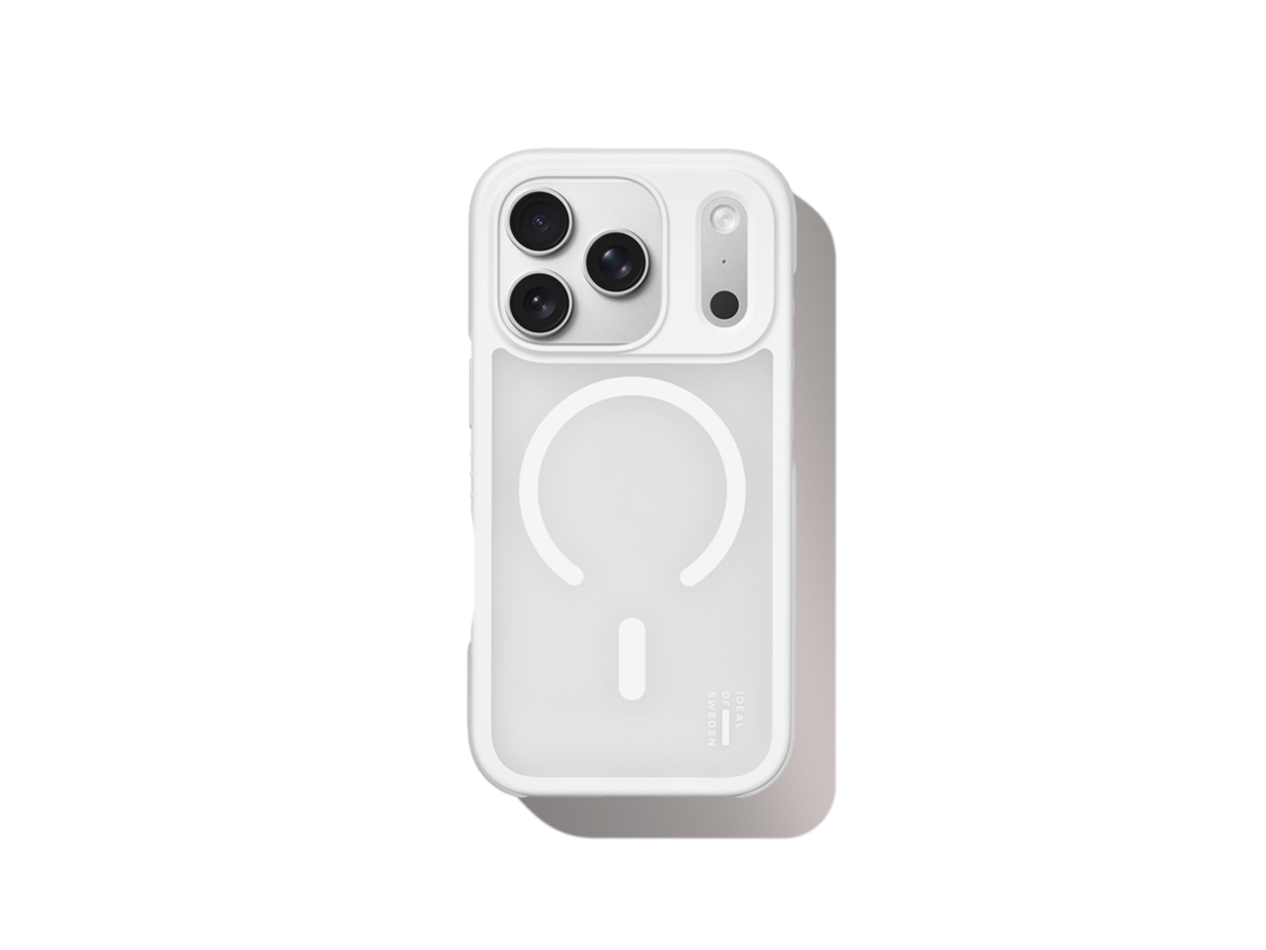 Capa Protetora Ideal Para Iphone 17 Pro Com Magsafe, Cor Branca Acinzentada.