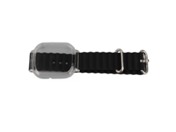 Pulseira Substituição Watch 4 Silicone Preto Ajustável Com Case Transparente