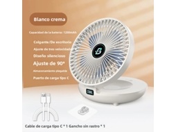 Ventilador portátil MDUG elétrico, três velocidades, recarregável via USB, base para ar condicionado branco recarregável