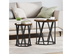 Vidaxl Mesa De Centro 2 Pcs Carvalho Defumado