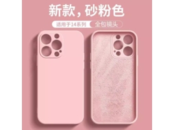 Capa De Silicone Rosa Com Borda Reta E Cobertura Total Para Iphone 17 Pro.