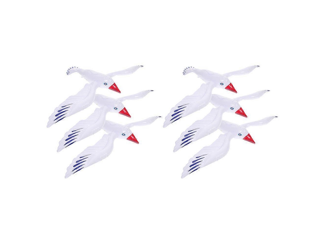 Omni 6pcs Gaviota Hinchable Decoración de Aves para Cumpleaños Baby Shower Boda Playa Piscina 62x35x10cm como Se Muestra