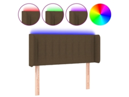 Cabeceira de Cama com Luzes Led Tecido Castanho MAISON EXCLUSIVE (103x16x78 cm)