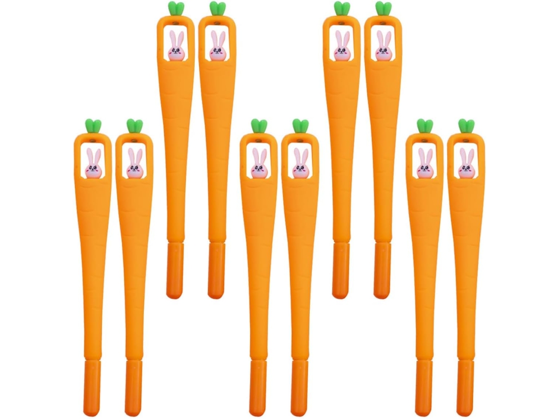 Conjunto De 10 Canetas Em Gel Exceart Com Formato Cenoura, Rollerball