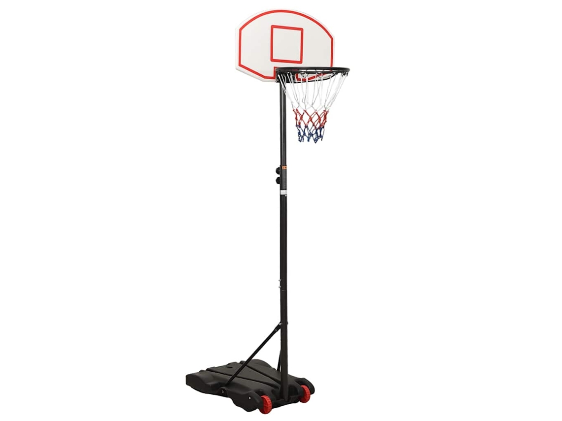 Vidaxl Tabela De Basquetebol 216-250 Cm Polietileno Branco