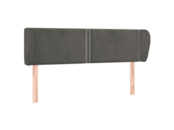 Cabeceira de Cama C/ Abas Veludo Cinzento Escuro MAISON EXCLUSIVE (147x23x78 cm)