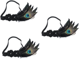 Conjunto De 3 Requintados Acessórios De Cabelo Em Preto E Natural Para Damas De Honra.