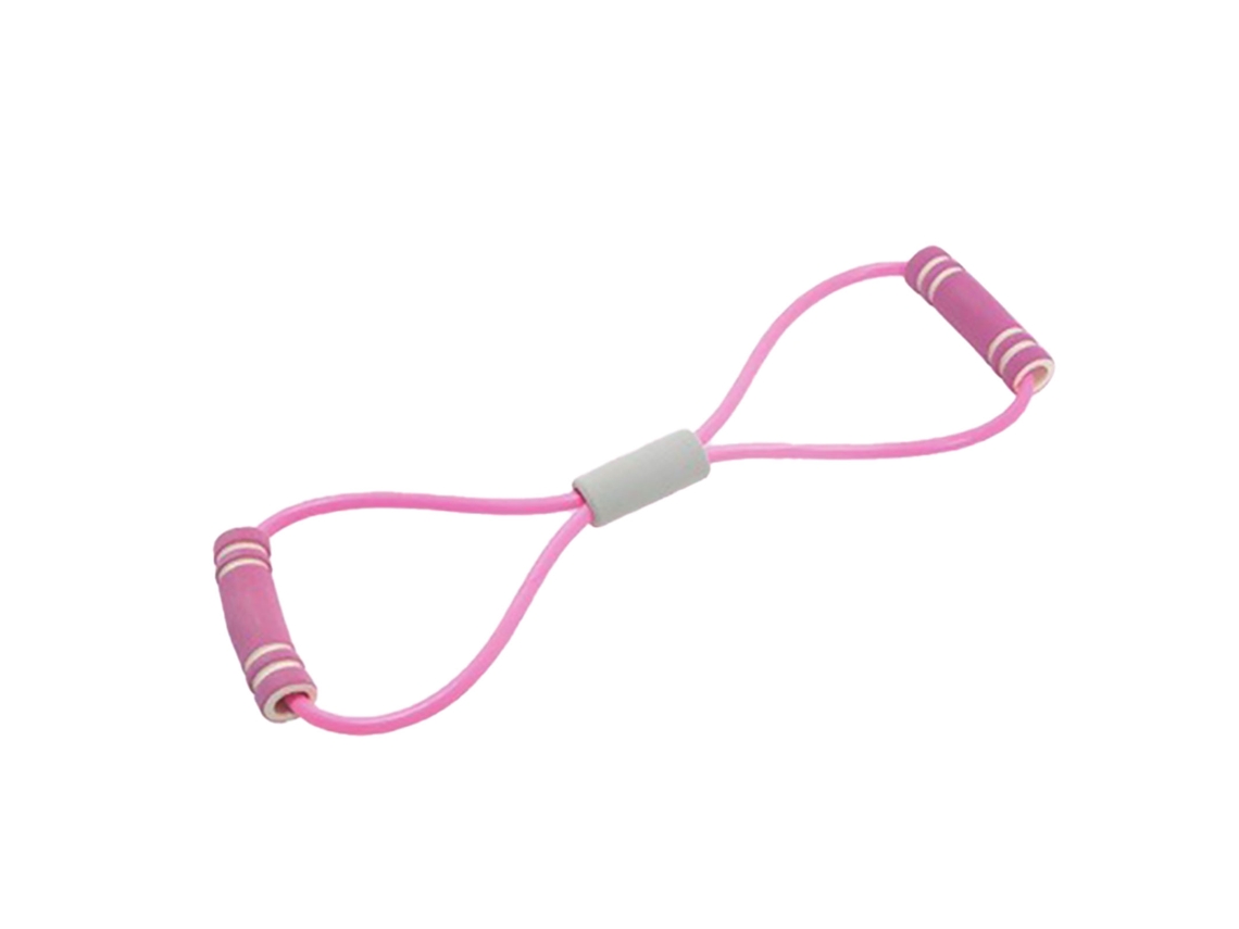 Fita De Resistência Figure 8 De Tpe Com Espuma Elástica Ajustável Para Treino De Força E Expansão Torácica Rosa