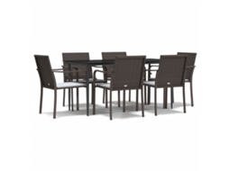 Garden Dining Set, Garden Dining Sets Vidaxl Marrom Rattan / Vime (mesa Com 160 Cm De Comprimento)