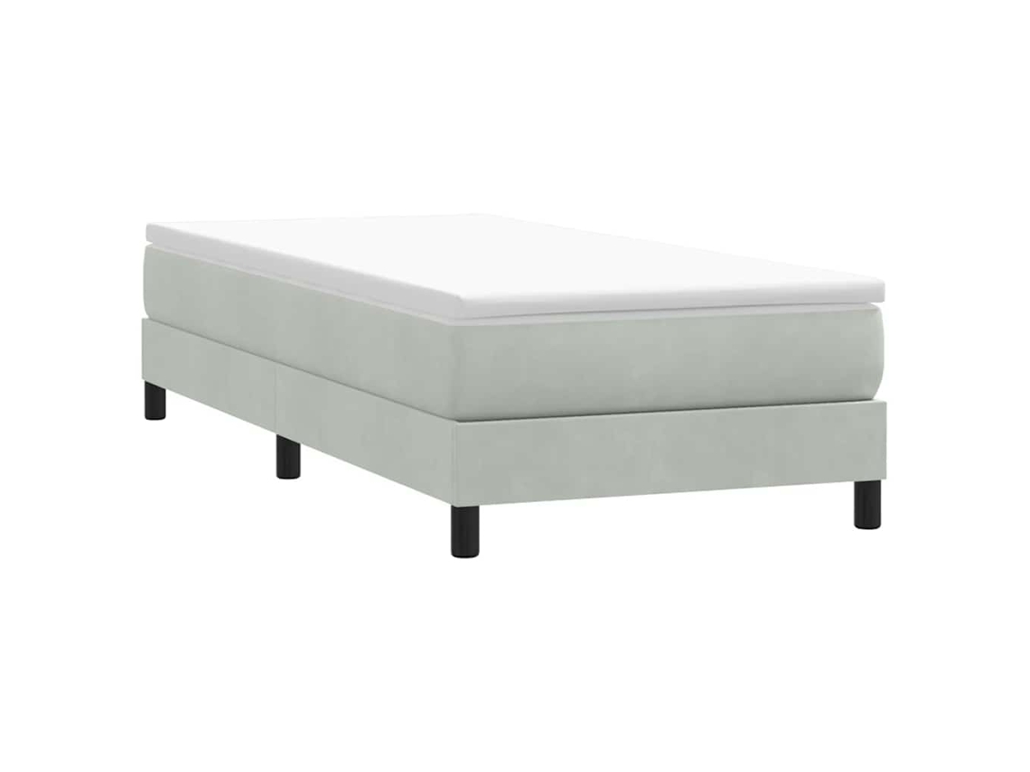 Vidaxl Box Cama De Molas Sem Colchão Cinzento Claro 100x210 Cm Veludo
