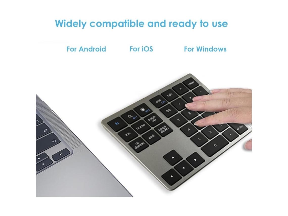 Teclado Bluetooth Silencioso Compatível Com Laptops, Compacto