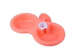 Tigela Pequena Rosa para Animais de Estimação, Filhote, Dupla, Dispensador de Comida e Água para Pendurar AQUAFORGE