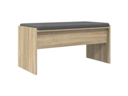 Banco de Hall com Almofada Carvalho Sonoma 83x38x40 cm