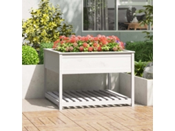 Vidaxl Vaso/floreira + Prateleira 111,5x111,5x81cm Pinho Maciço Branco