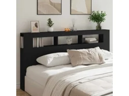 Vidaxl Cabeceira C/ Leds 200x18,5x103,5 Cm Derivados De Madeira Preto