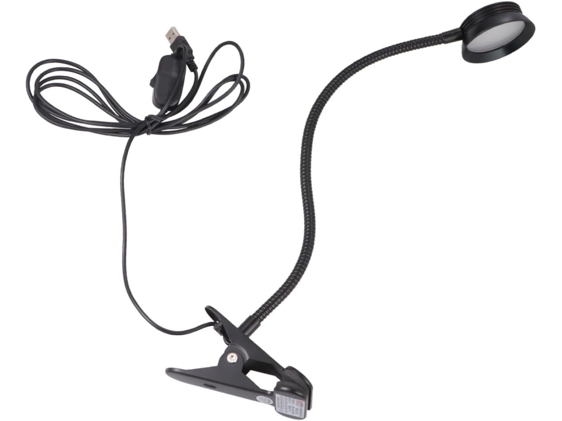Luminária De Leitura Led Usb Com Clipe Flexível, Níveis De Brilho Ajustáveis, Luminária De Cabeceira Portátil Para