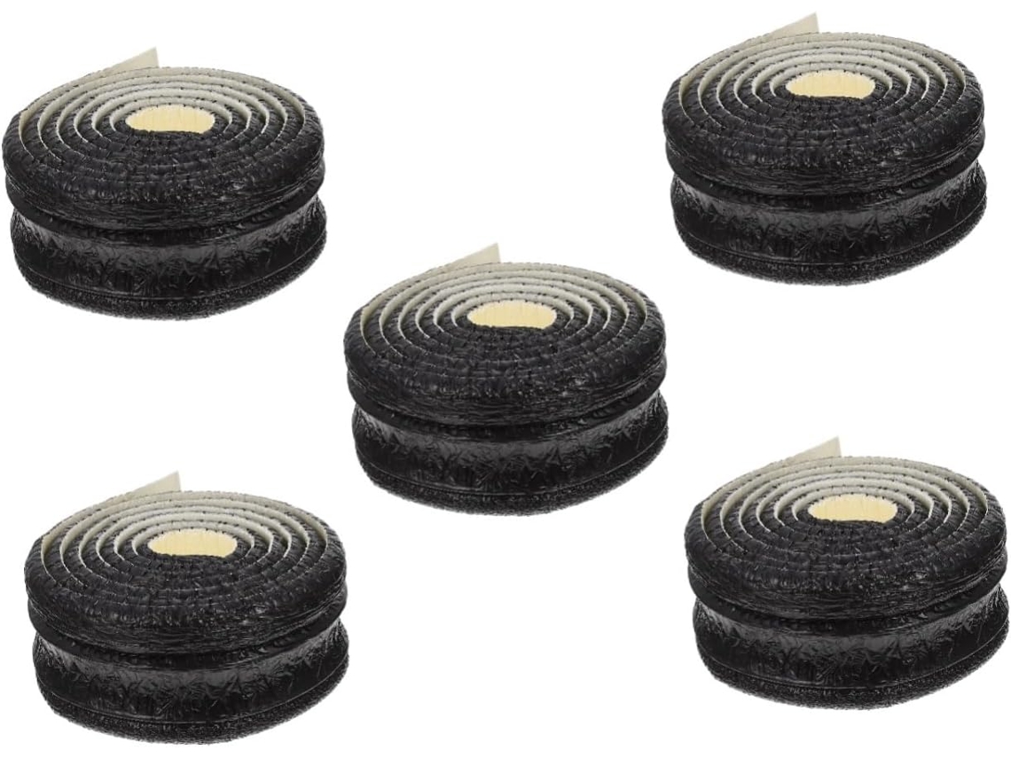 Conjunto de 5 Rodapés Decorativos Autoadesivos em Espuma Xpe, Pretos, Flexíveis e Impermeáveis. SFUSHOS