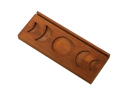 Suporte de Madeira para Três Luas, Bandeja Decorativa, Suporte para Velas de Tarô, Altar, Banmo BRILVIBERA