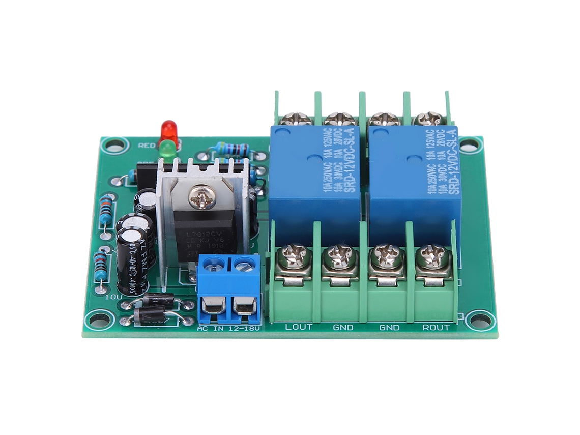Placa de Proteção para Alto-falantes de Canal Duplo com Atraso de Mudo (10A, 18V)