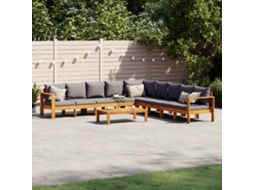 Vidaxl 6 Pcs Conjunto De Sofás De Jardim Com Almofadões Acácia Maciça