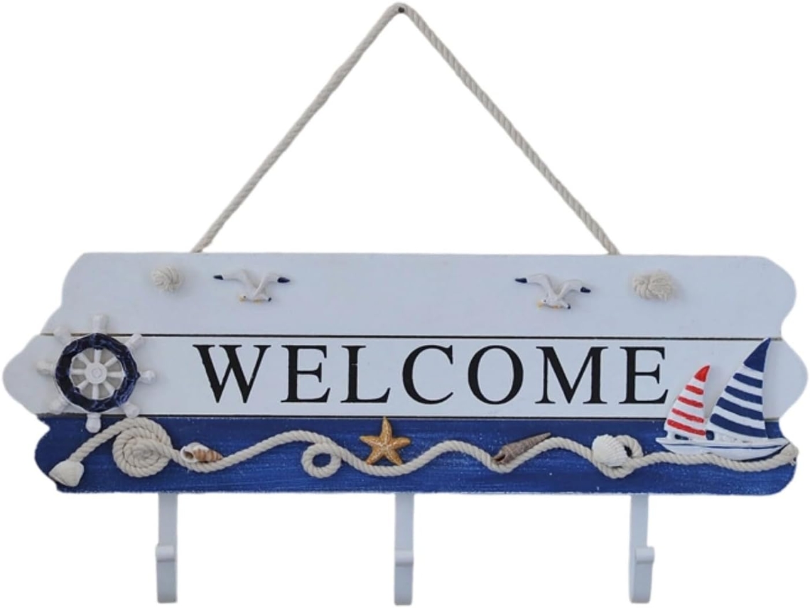 Suporte De Parede Para Entrada Estilo Fazenda Com Gancho Pendurar Placa Boas Vindas, Ideal Para Decoração De Banheiros E