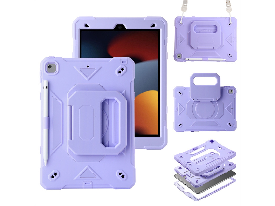Lurelia Capa Para Ipad 10.2 2019 E 20 E 21 (conjunto Completo), Silicone, Roxo, Proteção Contra Quedas