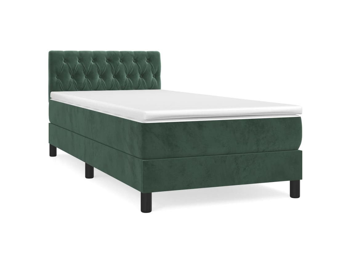 Box Spring Bed, Box Spring Beds Vidaxl Verde Veludo (90 X 200 Cm)