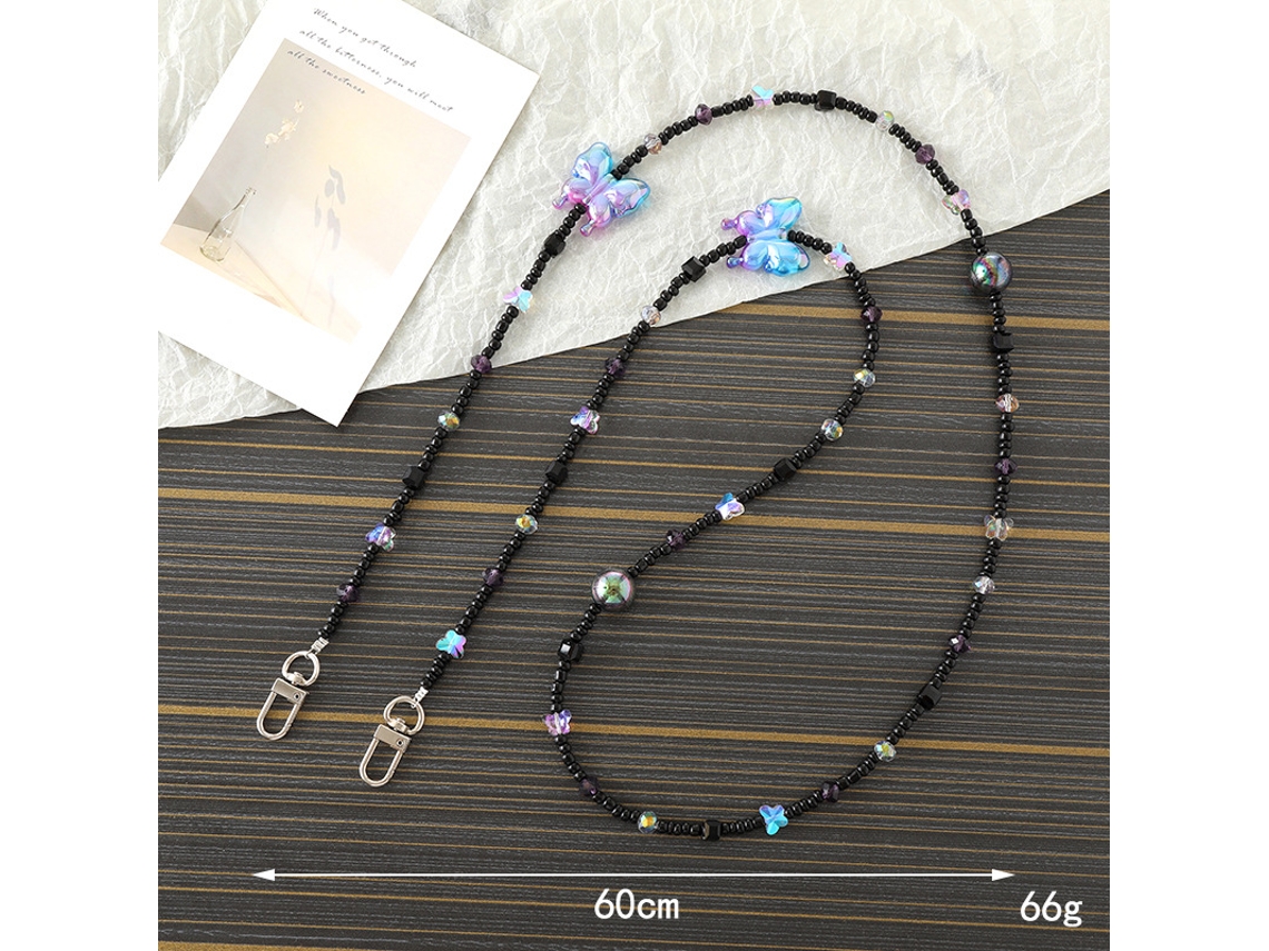 Cordão De Acrílico Para Celular Com Laço De Pérola Qu-acrylic Pearl Bow Crossbody, Ombro Único, Corrente De Uso Duplo, Cordão De Acrílico Destacável P