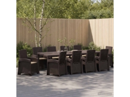 Vidaxl Conjunto De Jantar Para Jardim 11 Unid. Pp